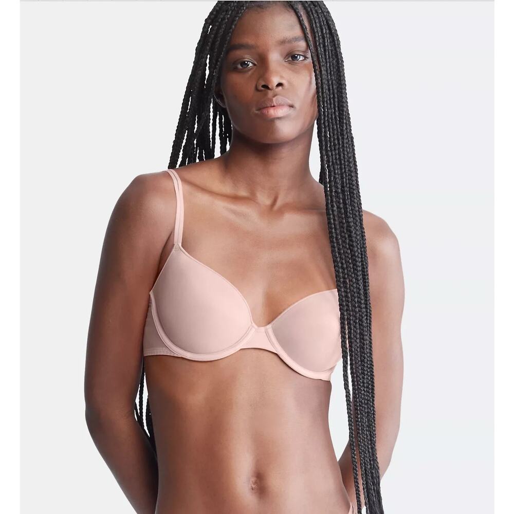 Calvin Klein Sheer Marquisette Spacer Demi Bra Pink Size 36D 0307